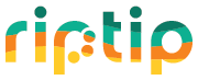 RipTip logo, white outline, on dark background